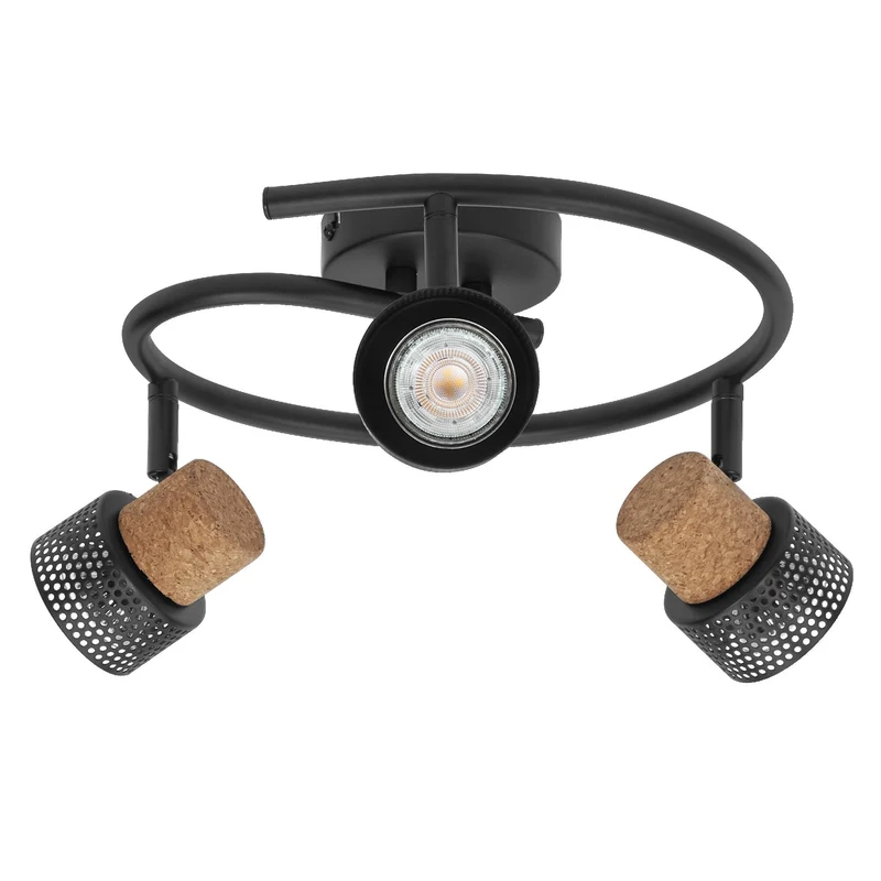 LEDVANCE SPOT DÉCOR CORK Spiral Plafonnier, 3 x 3,4W, 690lm, noir