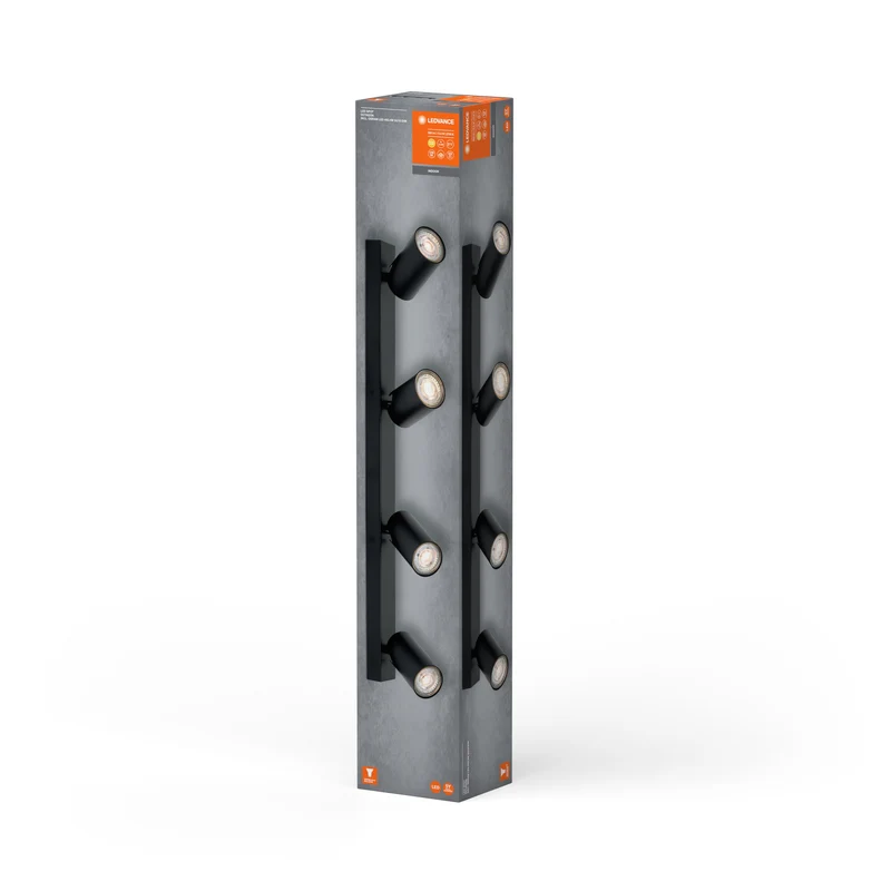 LEDVANCE LED SPOT OCTAGON Plafonnier 4 x 3,4W, GU10, 920lm, noir