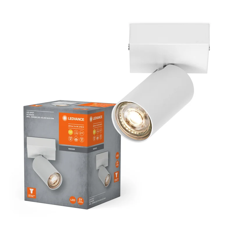 LEDVANCE LED SPOT OCTAGON Plafonnier 1 x 3,4W, GU10, 230lm, blanc