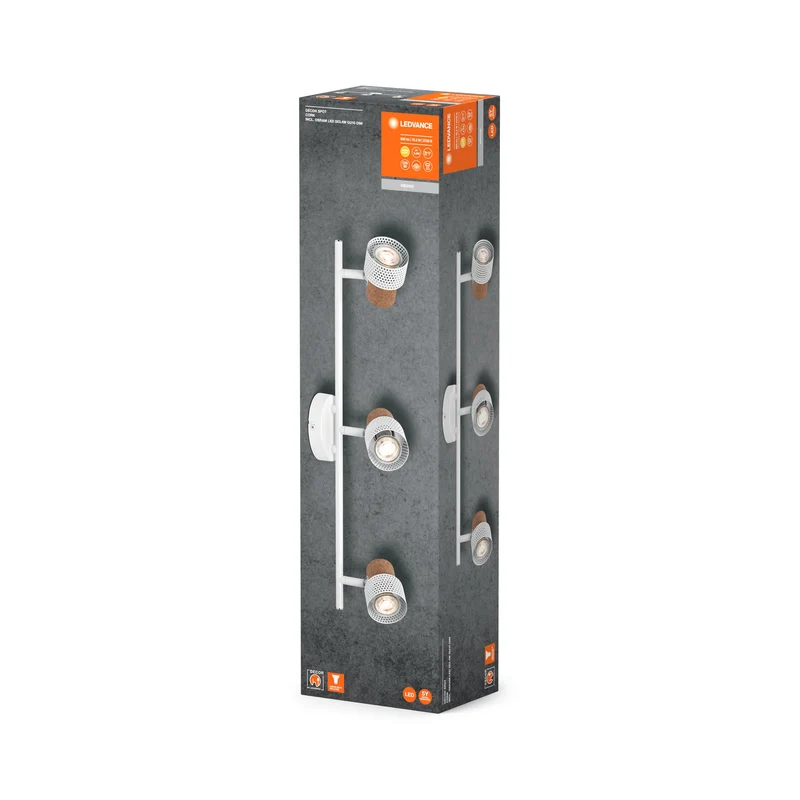 LEDVANCE SPOT DÉCOR CORK Plafonnier, 3 x 3,4W, 690lm, blanc