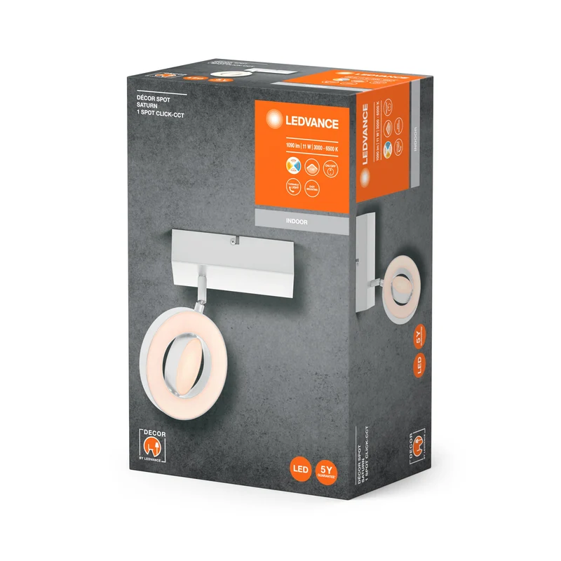 LEDVANCE DECOR SPOT SATURN Applique murale, 11W, 340lm, blanc