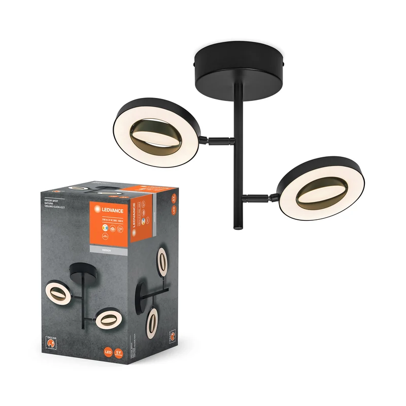 LEDVANCE DECOR SPOT SATURN Plafonnier, 21W, 465lm, noir