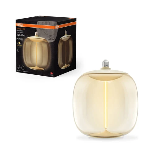 Osram Vintage 1906® Ampoule LED décorative grande avec filament - style magnétique 3,4W 827 Ambre E27, Ovale, Blanc chaud