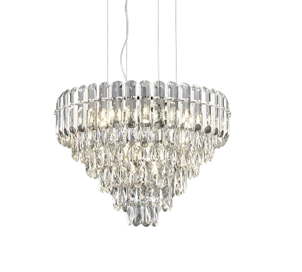 Lustre à pampillesmoderne pour Salon