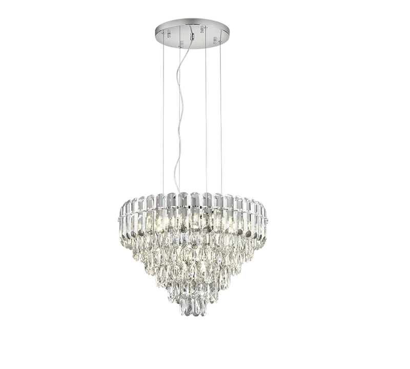 Lustre à pampillesmoderne pour Salon