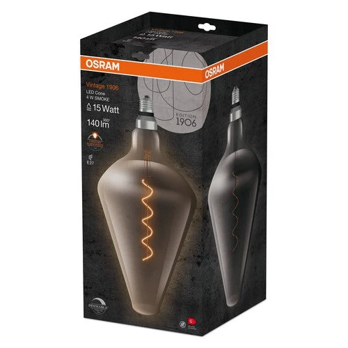 OSRAM Vintage 1906 LED-Lampe, teinte fumée, 4W, 140lm, blanc chaud, E27