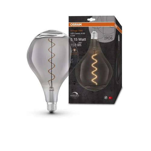OSRAM Vintage 1906 LED-Lampe, teinte fumée, 4,5W, 150lm, blanc chaud, E27