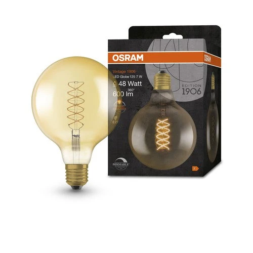 OSRAM Vintage 1906 LED-Lampe, teinte dorée, 4,8W, 420lm, blanc chaud, E27