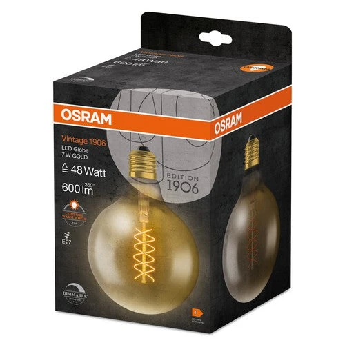 OSRAM Vintage 1906 LED-Lampe, teinte dorée, 4,8W, 420lm, blanc chaud, E27