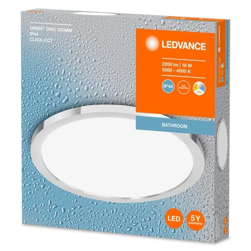 LEDVANCE ORBIS DISC Badezimmerleuchte, Chrom, 18W, 2200lm