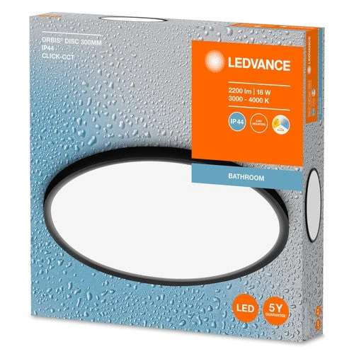 LEDVANCE ORBIS DISC lampe de salle de bain, noir, 18W, 2200lm