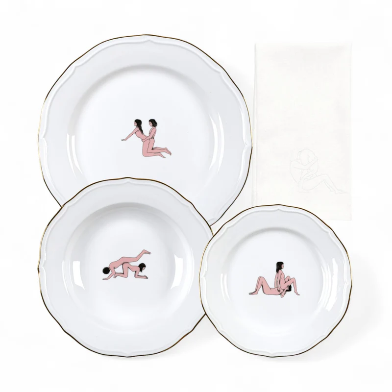 Seletti Seikantai Plates with Napkin - Set of 3