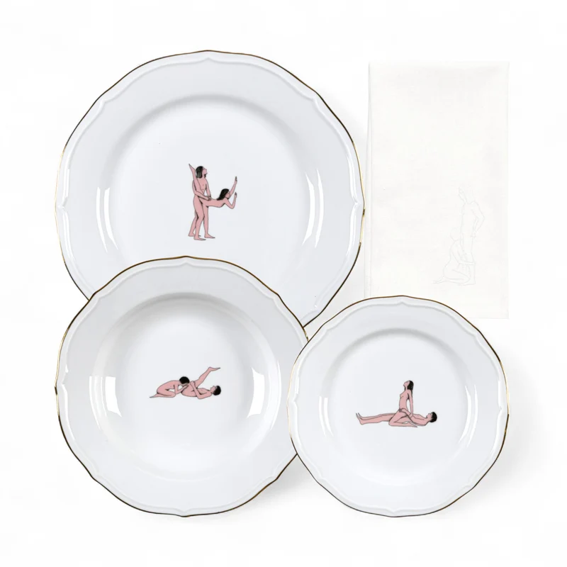 Seletti Seikantai Plates with Napkin - Set of 3