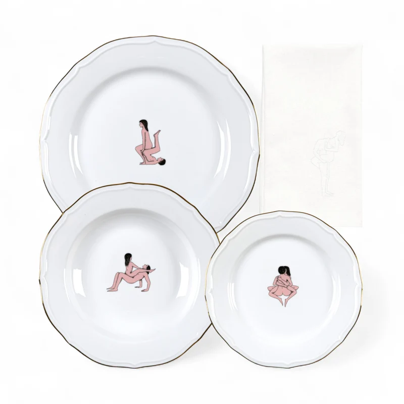 Seletti Seikantai Plates with Napkin - Set of 3