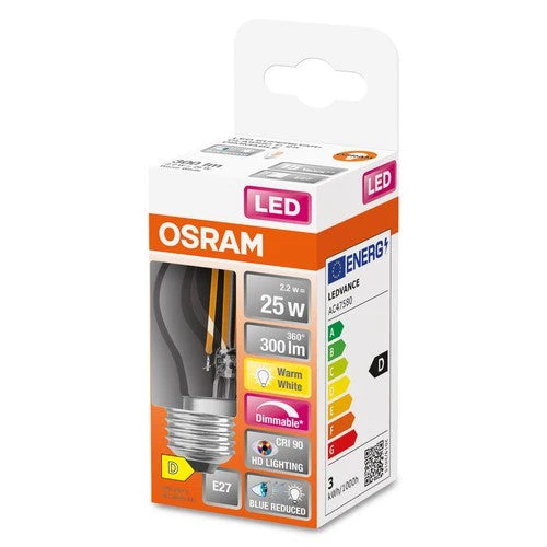 OSRAM SUPERSTAR+ CLASSIC P FIL 25 LED-Lampe, 2,2W, 300lm, blanc chaud, E27