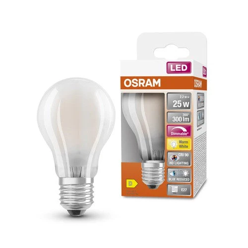 OSRAM SUPERSTAR+ CLASSIC A GLFR 25 LED-Lampe, 2,2W, 300lm, blanc chaud