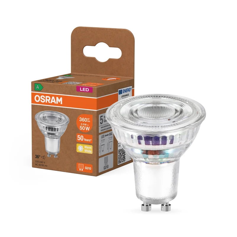 OSRAM SUPERSTAR+ PAR16 GL 50 LED-Projecteur, 2W, 360lm, Blanc chaud, GU10