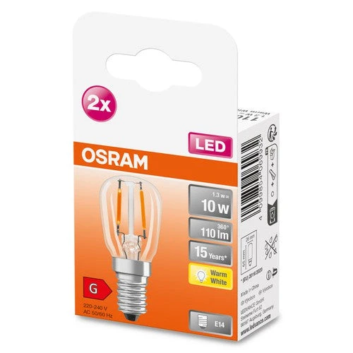 OSRAM SPECIAL T26 Petite lampe LED spéciale, 2.2W, 110lm, E14, Blanc chaud