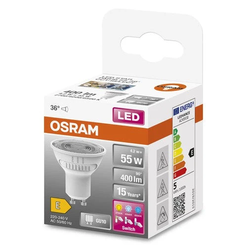 OSRAM LED SPOT PAR16 55 avec trois couleurs de lumière, 4,2W, 400lm