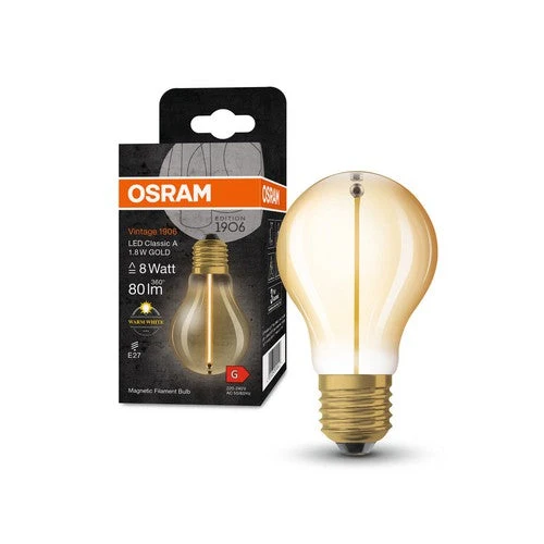 OSRAM Vintage 1906® Classique A LED-Lampe, 1,8W, 80lm, Blanc chaud, E27
