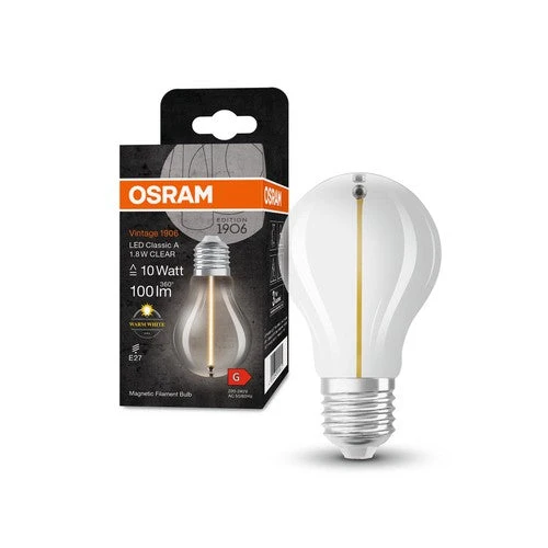 OSRAM Vintage 1906® Classique A LED-Lampe, 1,8W, 100lm, Blanc chaud, E27