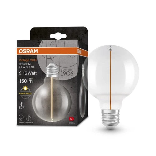 OSRAM Vintage 1906® Globe Classique95 Lampe, 2,2W, 150lm, Blanc chaud, E27