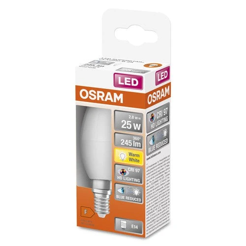 OSRAM SUPERSTAR+ CLASSIC B 25 FR LED-Lampe, 2,8W, 245lm, blanc chaud, E14