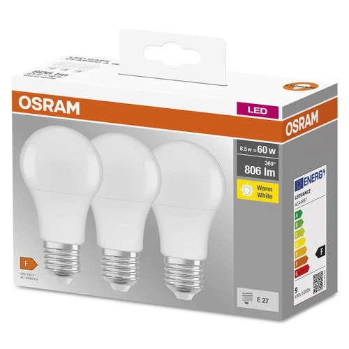 OSRAM BASE CLASSIC A 60 FR LED-lampe, 8,5W, 806lm, blanc chaud, E27