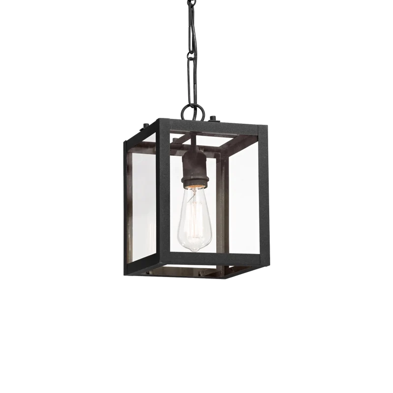 Suspension industrielle noire en métal pour cuisine