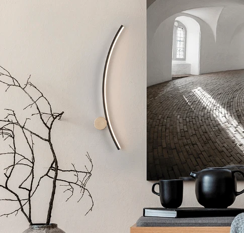 Applique Murale Noir en Courbe style Moderne