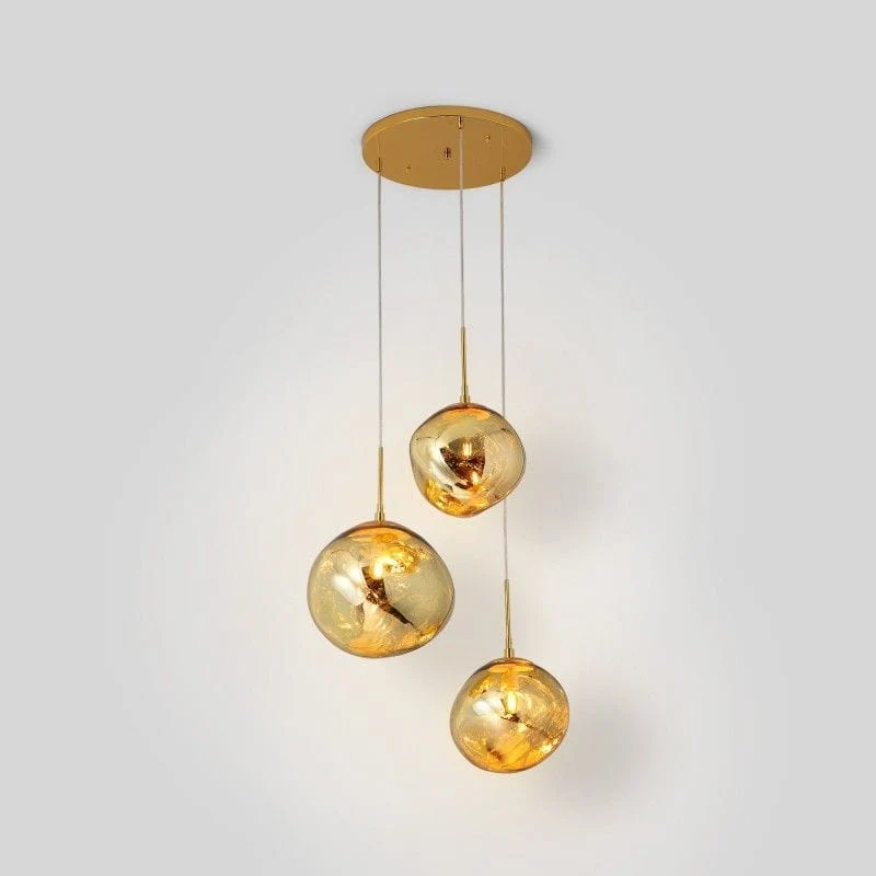 Triple Suspension verre soufflé Salon