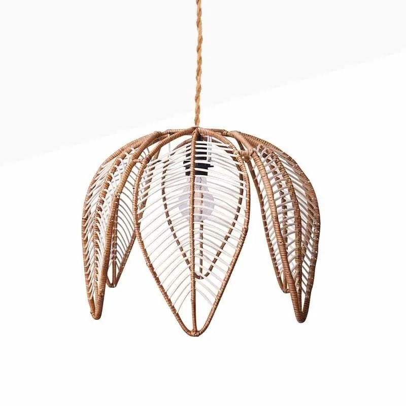 Suspension luminaire en rotin bohème Salon