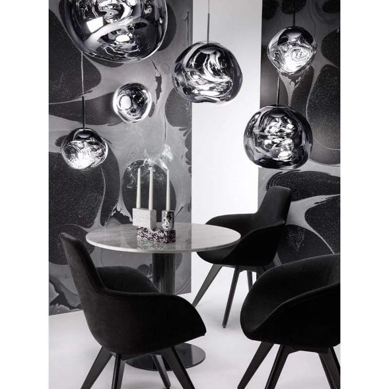 Suspension design verre doré fumé pour Salon
