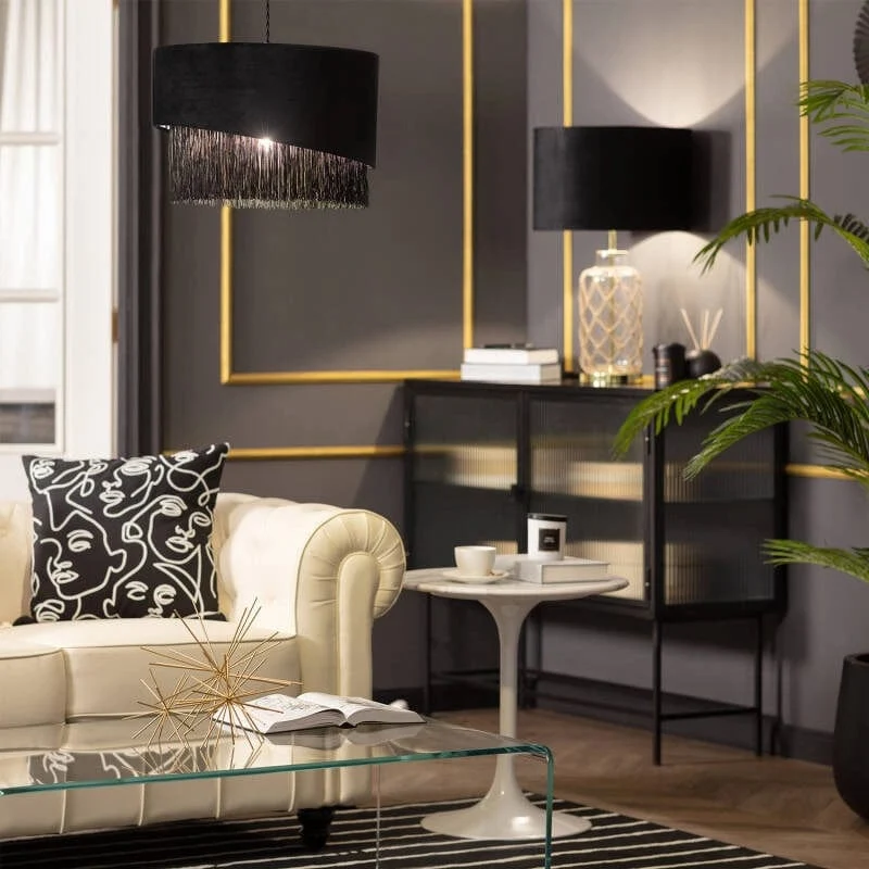 Suspension noir en velours Chambre