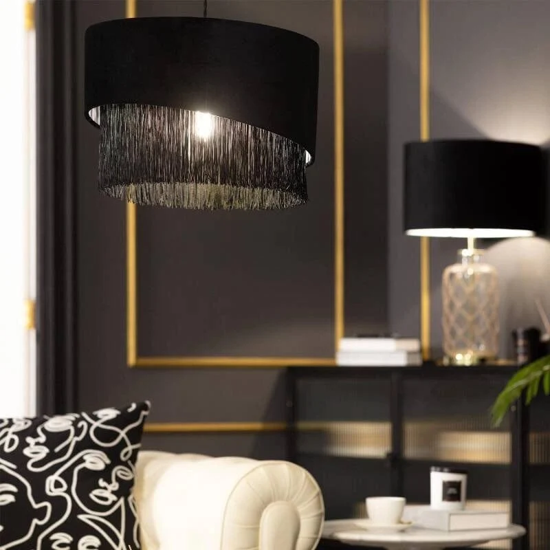 Suspension noir en velours Chambre