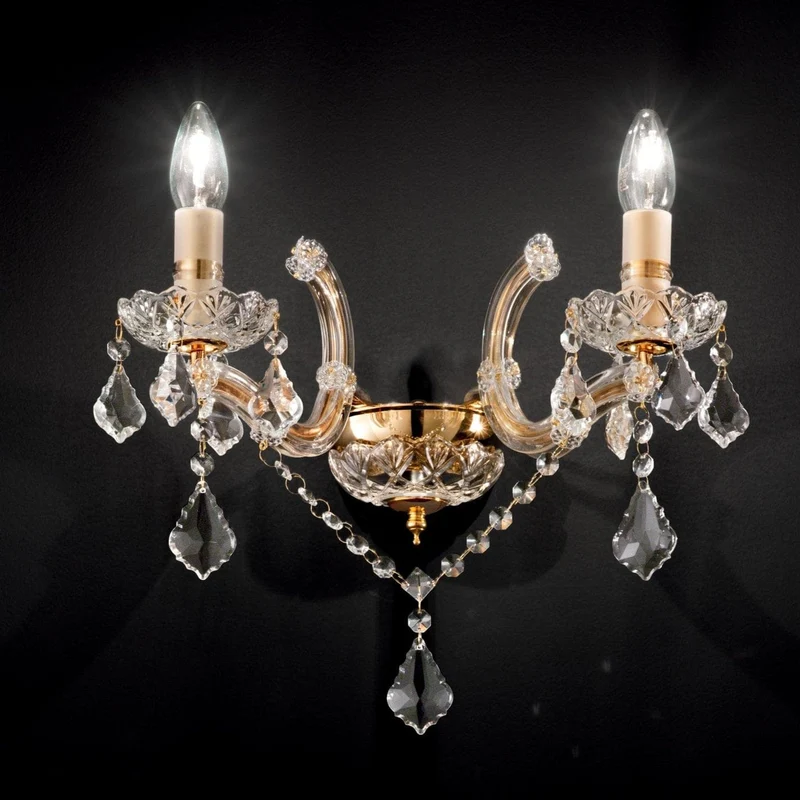 Applique murale chandelier doré baroque