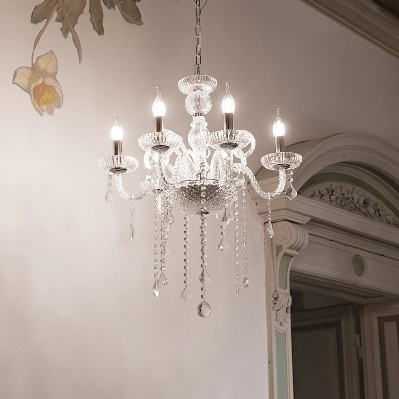 Lustre cristal en verre soufflé Salon