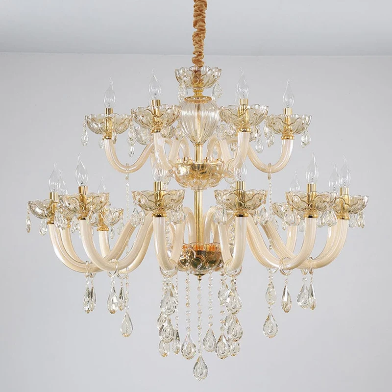 Lustre doré luxe en verre Salle a Manger