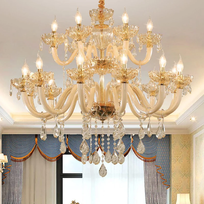 Lustre doré luxe en verre Salle a Manger