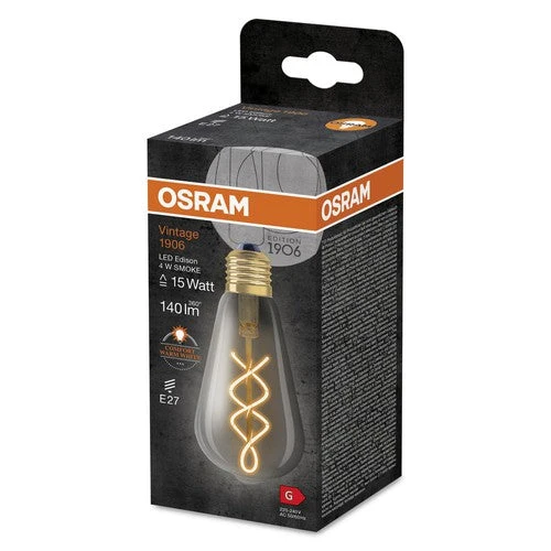 OSRAM Vintage 1906® Classique Edison LED-Lampe, 4W, 140lm, E27, Blanc chaud