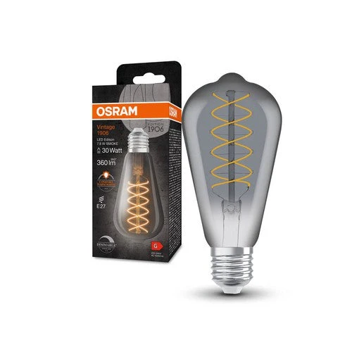 OSRAM Ampoules LED à intensité variable, édition vintage, remplacement de 30 watts, E27, ST64-shape, 1800 Kelvin, Warm Comfort Light, verre clair, single Pack