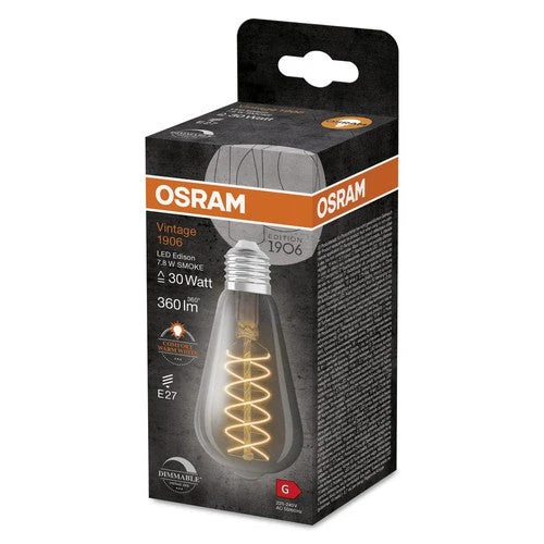 OSRAM Ampoules LED à intensité variable, édition vintage, remplacement de 30 watts, E27, ST64-shape, 1800 Kelvin, Warm Comfort Light, verre clair, single Pack
