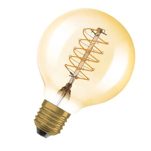 OSRAM Ampoules LED à intensité variable, édition vintage, remplacement de 37 watts, E27, G80, 2200 Kelvin, lumière chaude confort, verre clair, single pack