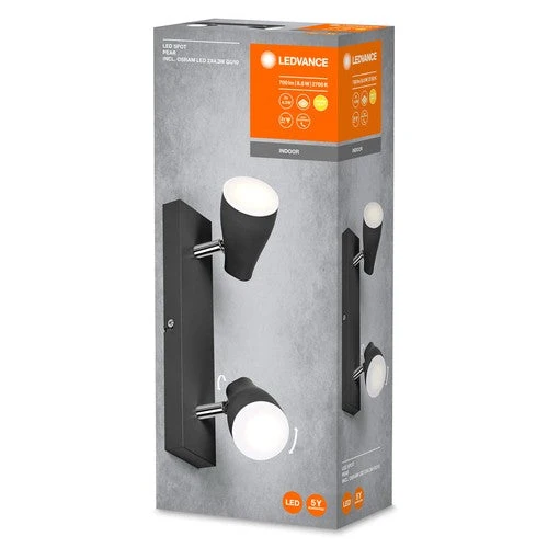 LEDVANCE LED SPOT PEAR Spot de plafond en saillie, noir, 8,6W, 420lm