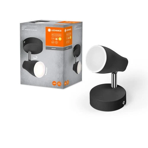 LEDVANCE LED SPOT PEAR Spot de plafond en saillie, noir, 4,3W, 840lm