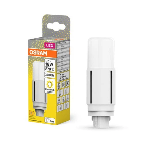 OSRAM DULUX LED-lampe D18 VT EM, 7,5W, 870lm, 3000K, blanc chaud
