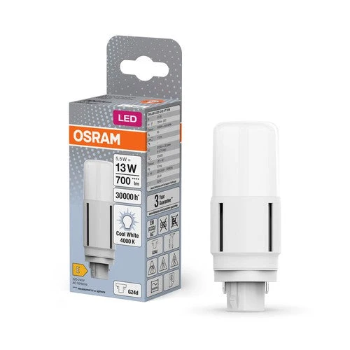 OSRAM DULUX LED-Lampe D13 VT EM, 5,5W, 700lm, 4000K, blanc froid