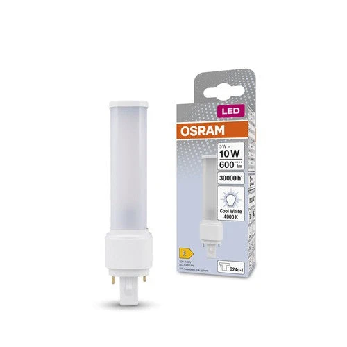 OSRAM DULUX LED-Lampe D10 EM, 5W, 600lm, 4000K, blanc froid