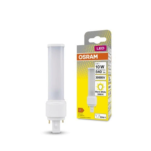 OSRAM DULUX LED-Lampe D10 EM, 5W, 540lm, 3000K, blanc chaud