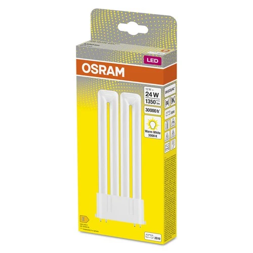 OSRAM DULUX LED-Lampe F24 EM, 12W, 1350lm, 3000K, blanc chaud
